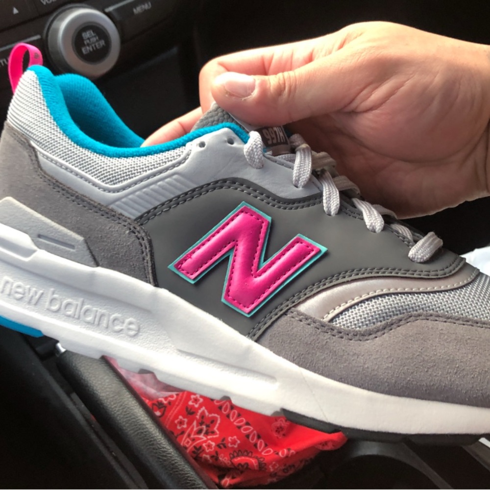 New Balance Gray and Pink Sneakers